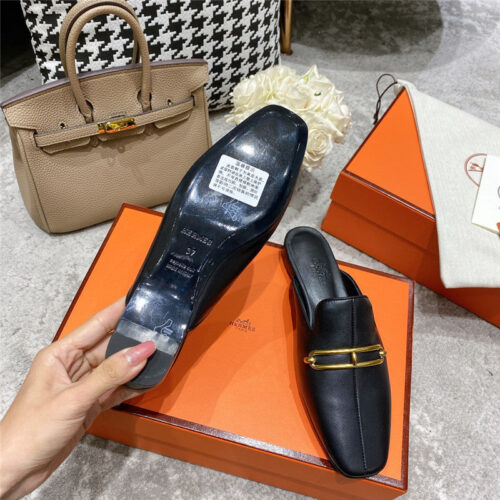 High Quality Luxury Hermes Muller Flat Slippers product detail
