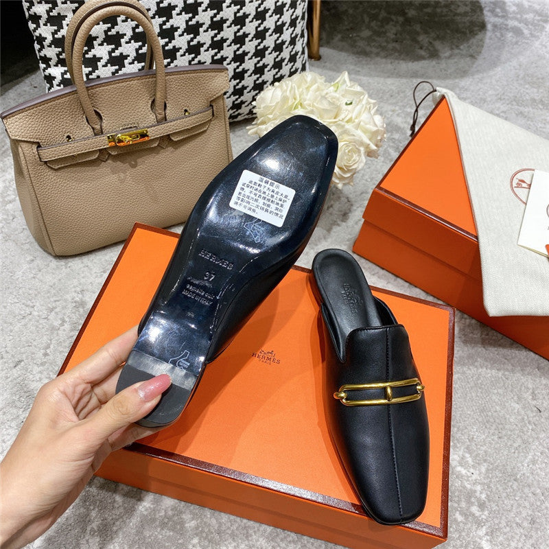 High Quality Luxury Hermes Muller Flat Slippers product detail