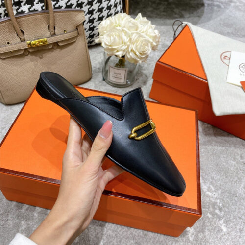 High Quality Luxury Hermes Muller Flat Slippers product detail
