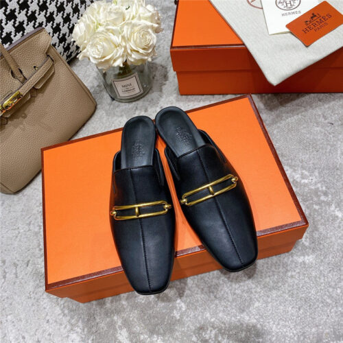 High Quality Luxury Hermes Muller Flat Slippers product detail