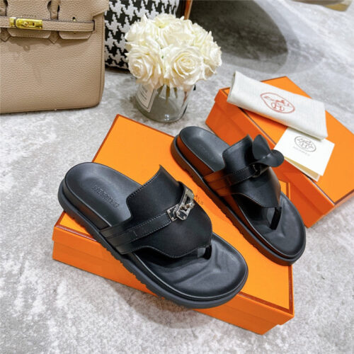 High Quality Luxury Hermes Kelly Buckle Slippers – Style 63043