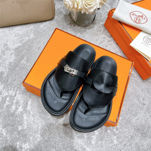 High Quality Luxury Hermes Kelly Buckle Slippers – Style 63043 product detail