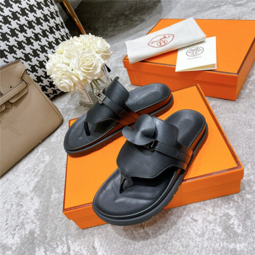High Quality Luxury Hermes Kelly Buckle Slippers – Style 63043 product detail