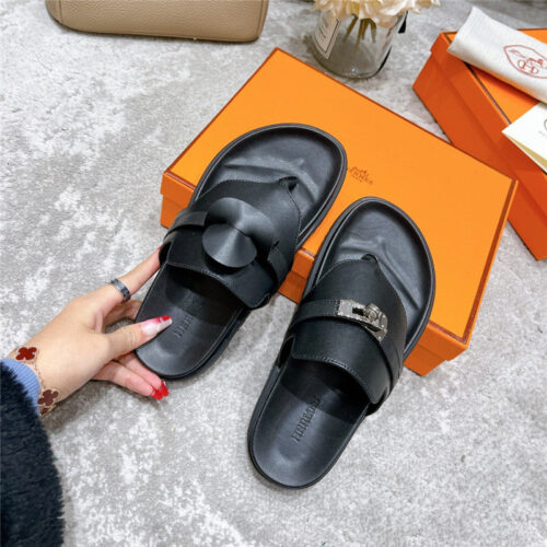 High Quality Luxury Hermes Kelly Buckle Slippers – Style 63043 product detail