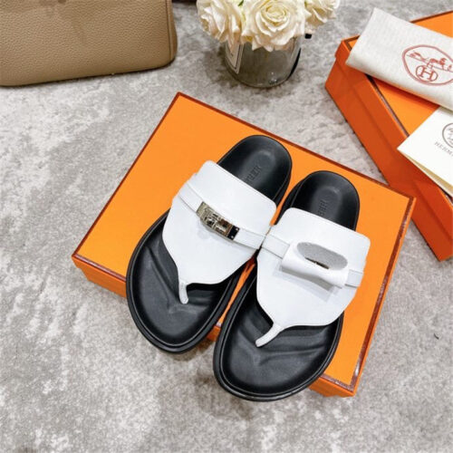 High Quality Luxury Hermes Kelly Buckle Slippers product detail