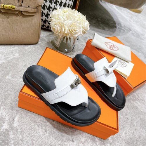 High Quality Luxury Hermes Kelly Buckle Slippers