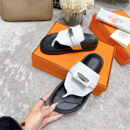 High Quality Luxury Hermes Kelly Buckle Slippers product detail