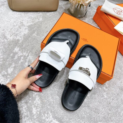 High Quality Luxury Hermes Kelly Buckle Slippers product detail