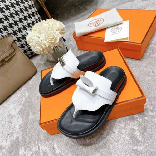 High Quality Luxury Hermes Kelly Buckle Slippers alternate view