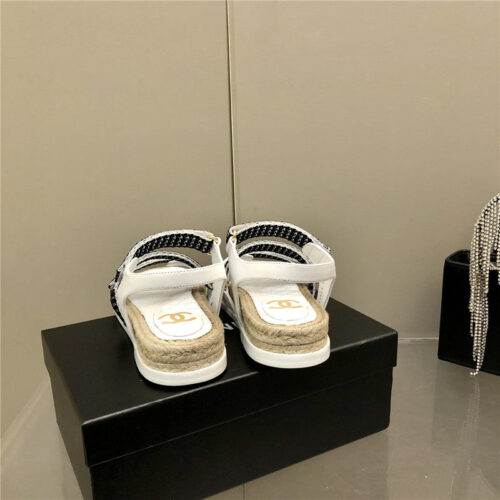 High Quality Luxury Chanel Twine Platform Beach Sandals – Style 69766 product detail