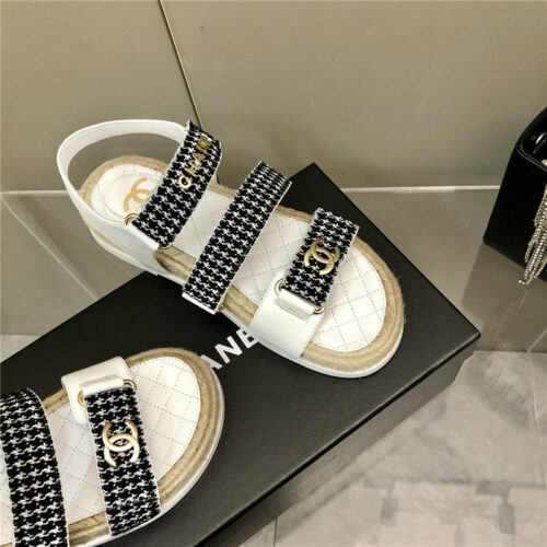 High Quality Luxury Chanel Twine Platform Beach Sandals – Style 69766 product detail