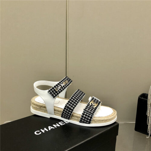 High Quality Luxury Chanel Twine Platform Beach Sandals – Style 69766 product detail