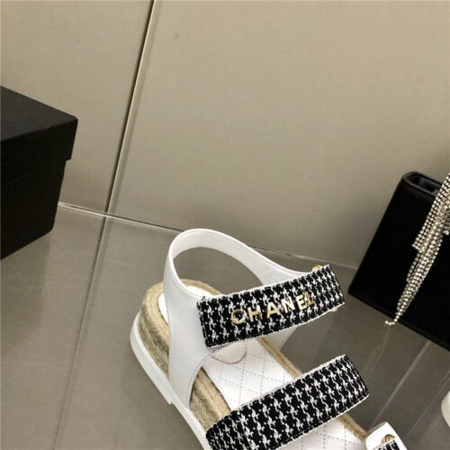 High Quality Luxury Chanel Twine Platform Beach Sandals – Style 69766 product detail