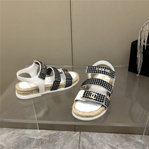 High Quality Luxury Chanel Twine Platform Beach Sandals – Style 69766 product detail