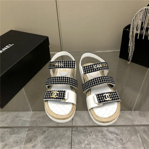 High Quality Luxury Chanel Twine Platform Beach Sandals – Style 69766 alternate view