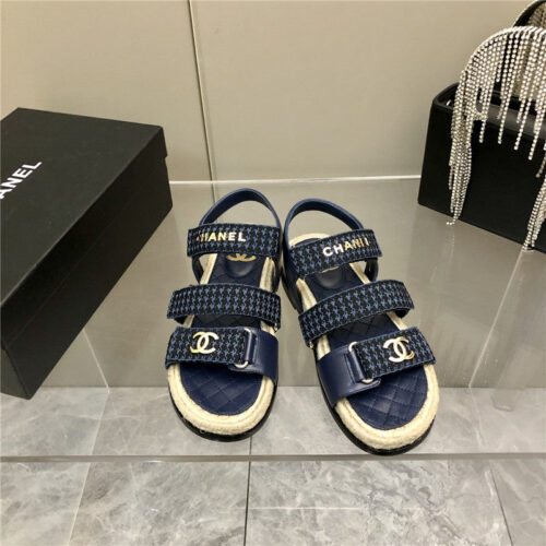 High Quality Luxury Chanel Twine Platform Beach Sandals alternate view