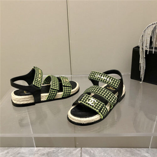 High Quality Luxury Chanel Twine Platform Beach Sandals – Style 97446 product detail