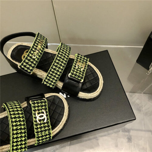 High Quality Luxury Chanel Twine Platform Beach Sandals – Style 97446 product detail