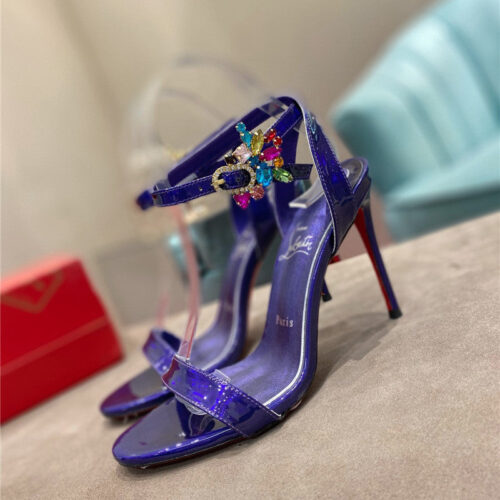 High Quality Luxury Christian Louboutin Rhinestone Heeled Sandals