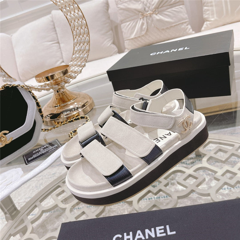 High Quality Luxury Chanel Platform Velcro Sandals – Style 07238 product detail