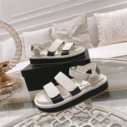 High Quality Luxury Chanel Platform Velcro Sandals – Style 07238