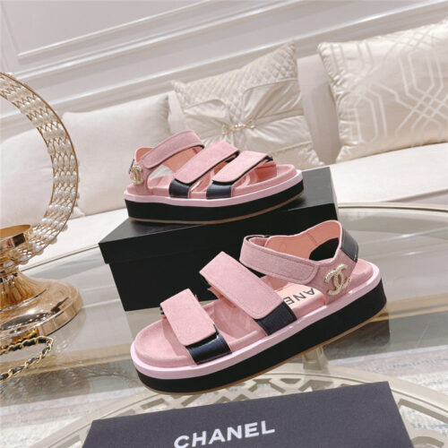 High Quality Luxury Chanel Platform Velcro Sandals – Style 76166