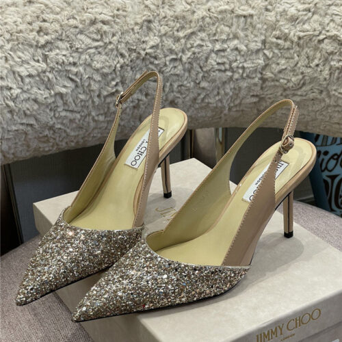 High Quality Luxury Jimmy Choo Heel Slingback Sandals alternate view