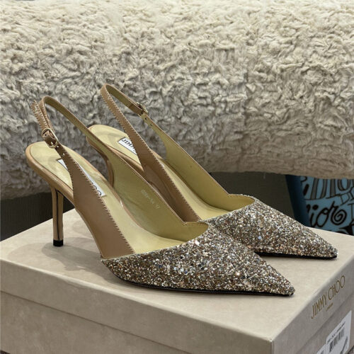 High Quality Luxury Jimmy Choo Heel Slingback Sandals