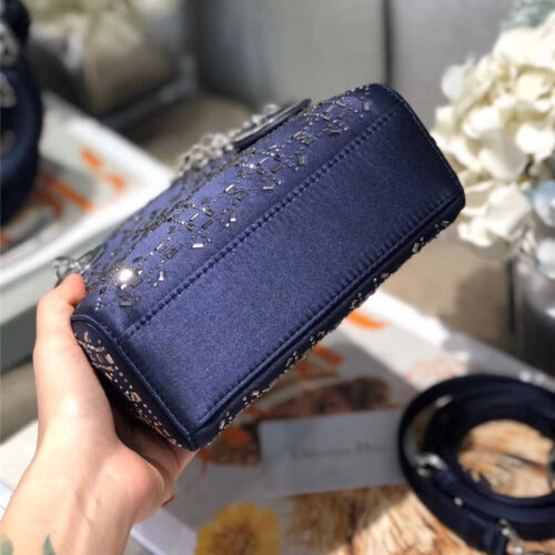 High Quality Luxury Mini Lady Dior Bag Black Strass Cannage Satin – Style 26738 product detail
