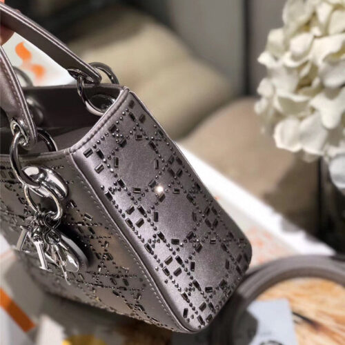 High Quality Luxury Mini Lady Dior Bag Black Strass Cannage Satin – Style 26740 product detail