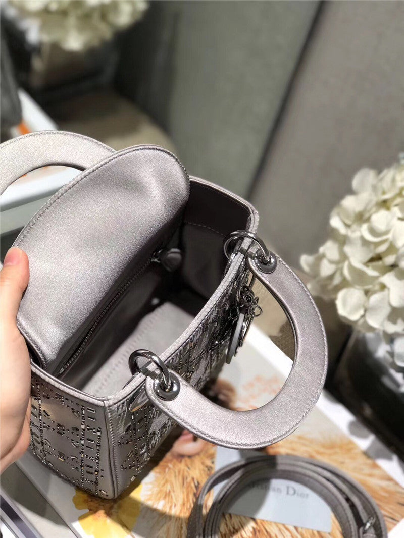 High Quality Luxury Mini Lady Dior Bag Black Strass Cannage Satin – Style 26740 product detail