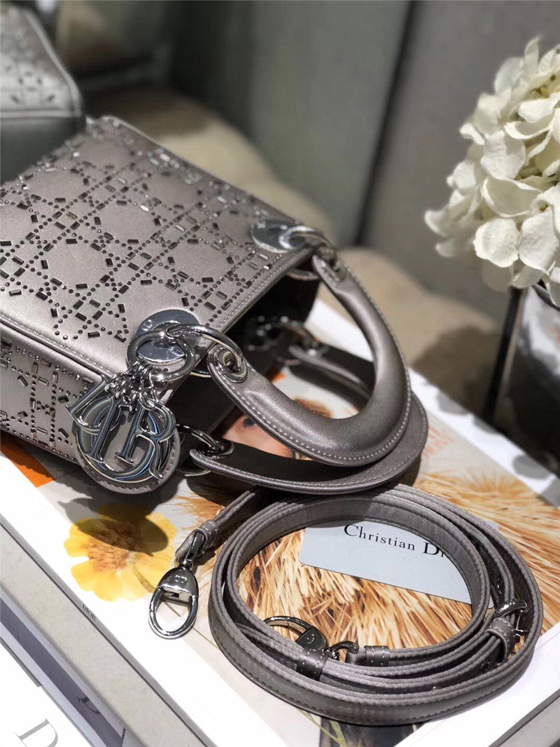 High Quality Luxury Mini Lady Dior Bag Black Strass Cannage Satin – Style 26740 product detail