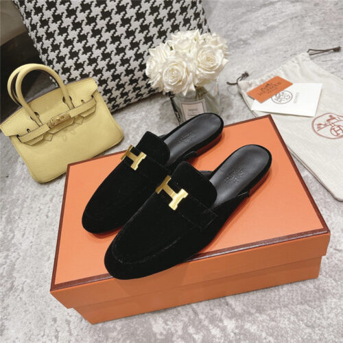 High Quality Luxury Hermes H Buckle Classic Slippers alternate view