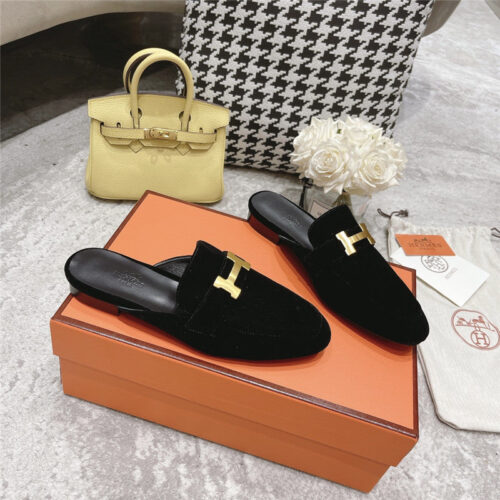 High Quality Luxury Hermes H Buckle Classic Slippers