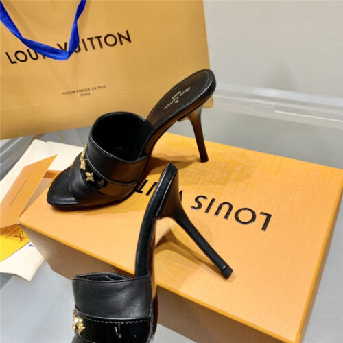 High Quality Luxury Louis Vuitton Monogram High Heel Slippers – Style 02499 product detail