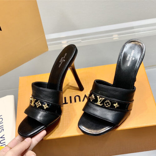 High Quality Luxury Louis Vuitton Monogram High Heel Slippers – Style 02499 product detail