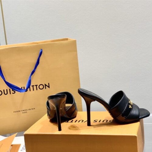 High Quality Luxury Louis Vuitton Monogram High Heel Slippers – Style 02499 product detail