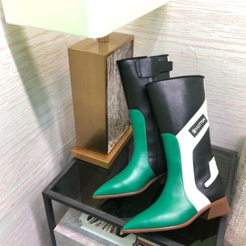 High Quality Luxury Louis Vuitton Pointed Toe Leather Boots alternate view