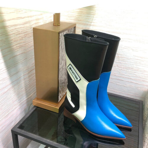High Quality Luxury Louis Vuitton Pointed Toe Leather Boots – Style 22403