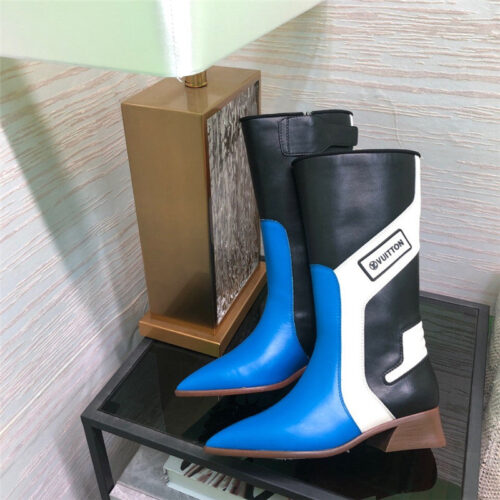 High Quality Luxury Louis Vuitton Pointed Toe Leather Boots – Style 22403 alternate view