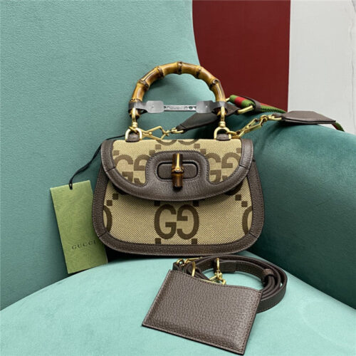 High Quality Luxury Gucci GG Bamboo Jumbo Small Top Handle Bag