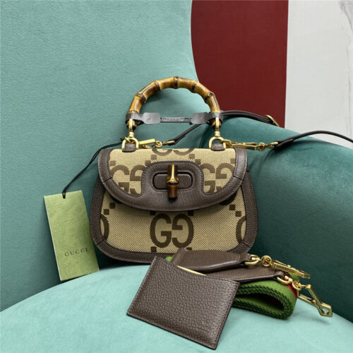 High Quality Luxury Gucci GG Bamboo Jumbo Small Top Handle Bag product detail
