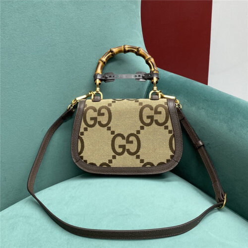 High Quality Luxury Gucci GG Bamboo Jumbo Small Top Handle Bag alternate view