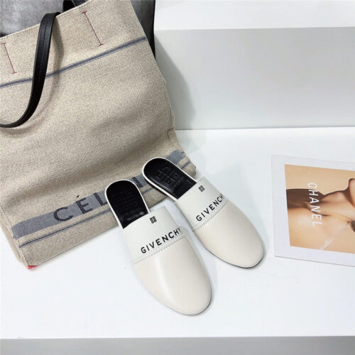 High Quality Luxury Givenchy Logo Flat Slippers – Style 98083 product detail