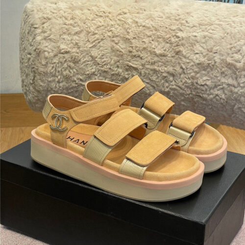High Quality Luxury Chanel Platform Velcro Sandals – Style 69382 alternate view
