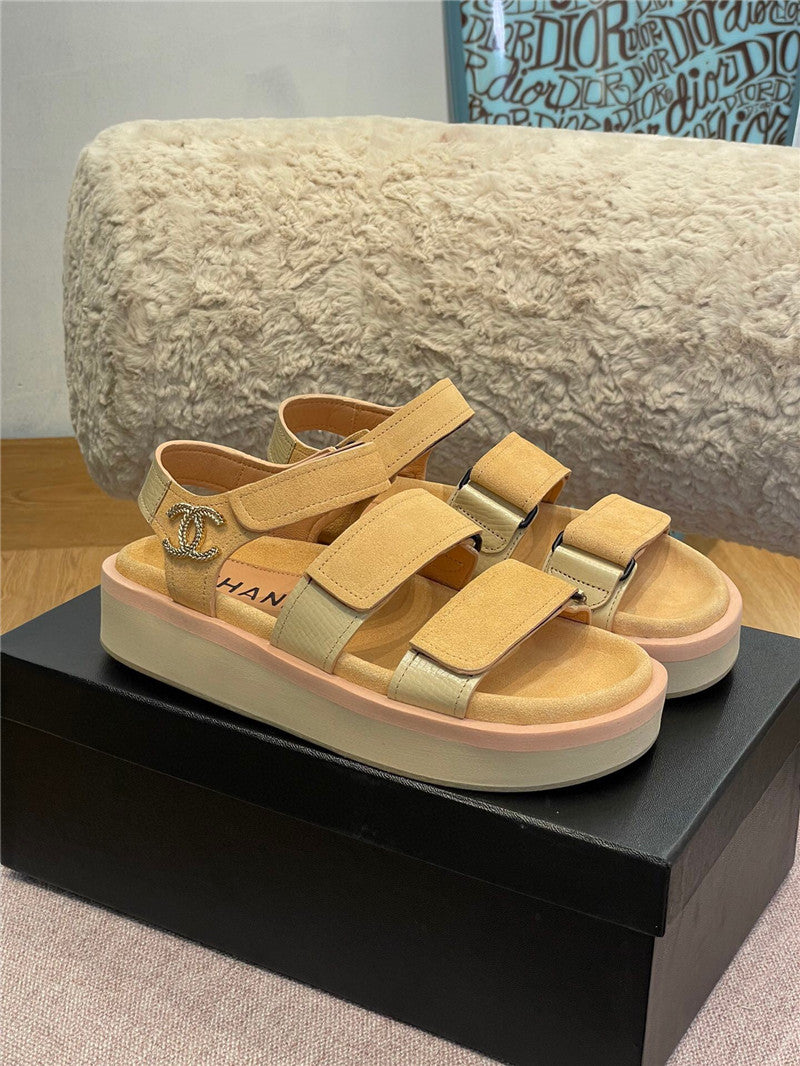 High Quality Luxury Chanel Platform Velcro Sandals – Style 69382 product detail