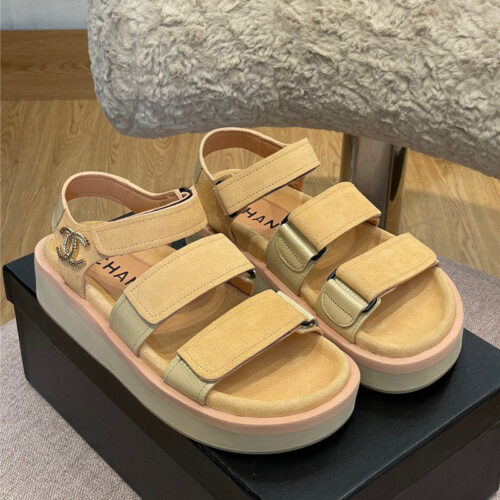 High Quality Luxury Chanel Platform Velcro Sandals – Style 69382