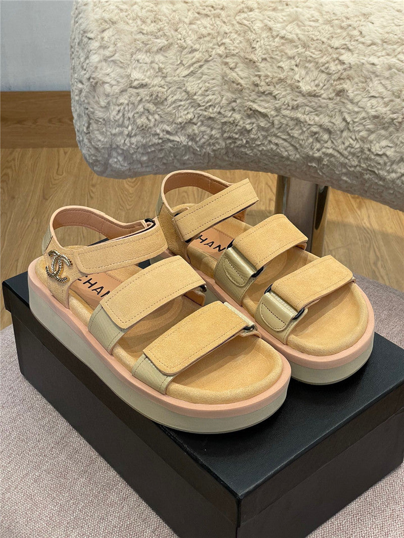 High Quality Luxury Chanel Platform Velcro Sandals – Style 69382