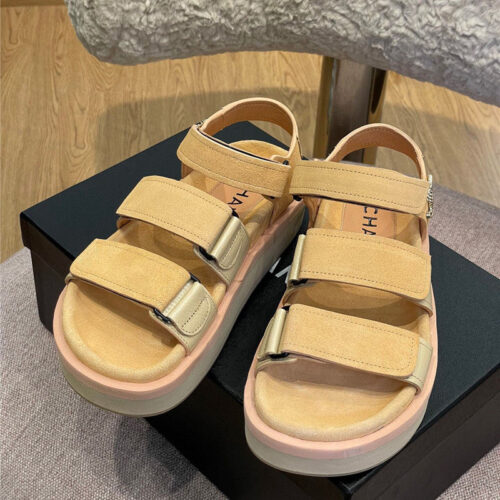 High Quality Luxury Chanel Platform Velcro Sandals – Style 69382 product detail