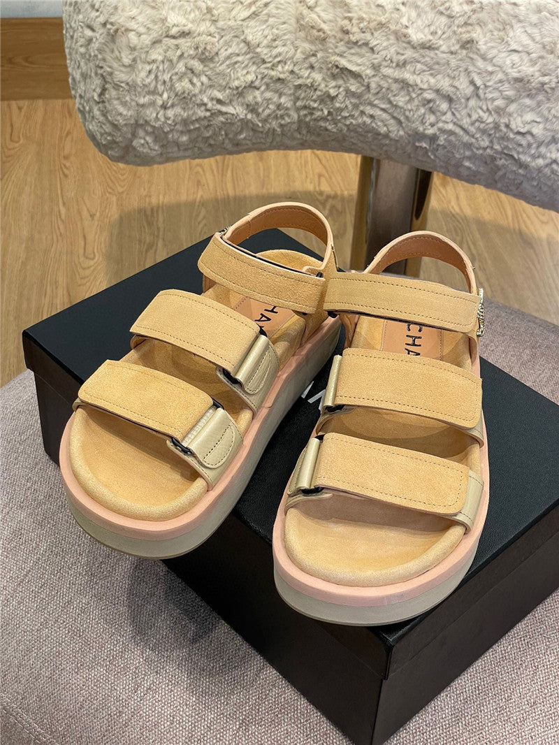 High Quality Luxury Chanel Platform Velcro Sandals – Style 69382 product detail